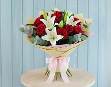 Букет цветов из:  Лилии и Розы в Шерловой Горе