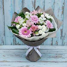 Букет цветов из:  Герберы, Альстромерии и Хризантемы в Шерловой Горе