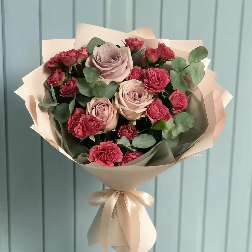 Букет цветов из: Гвоздики и Розы в Шерловой Горе