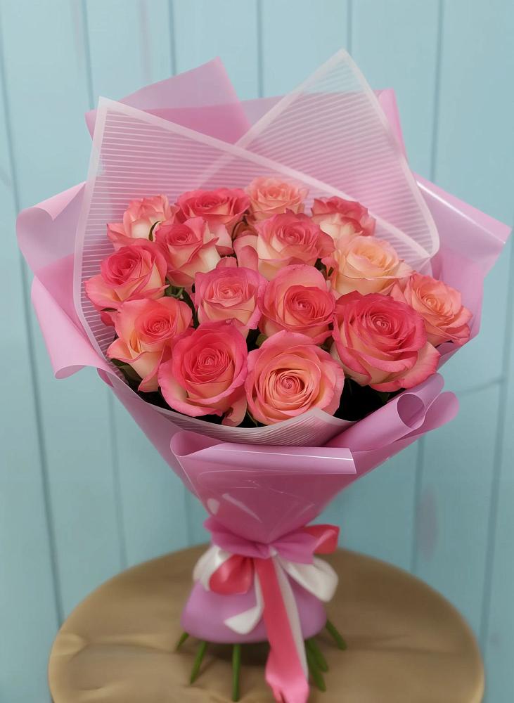 Букет 15 Розовых роз Равель в Шерловой Горе