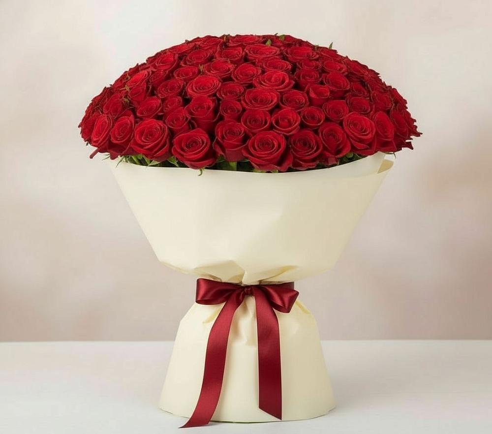 Букет 101 Красная роза Милано в Шерловой Горе
