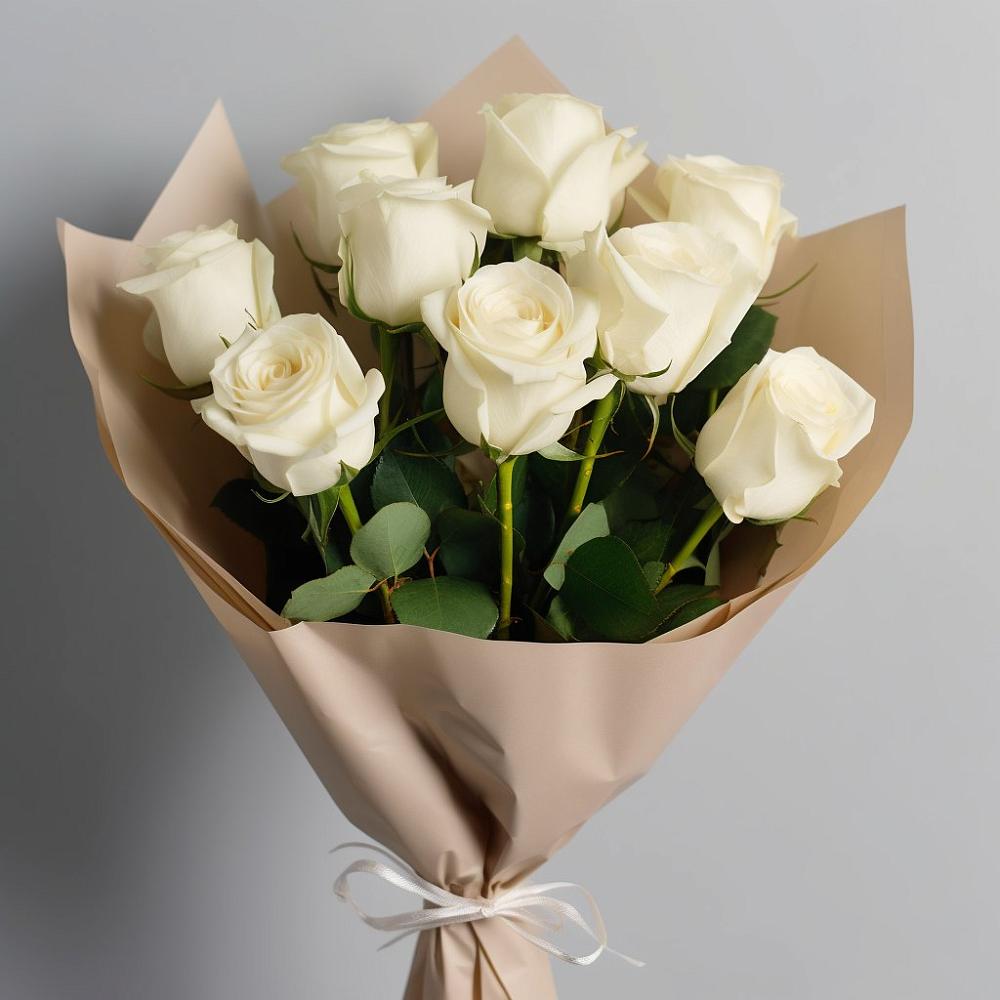 Букет 9 Белых роз Эдлесс Лав в Шерловой Горе