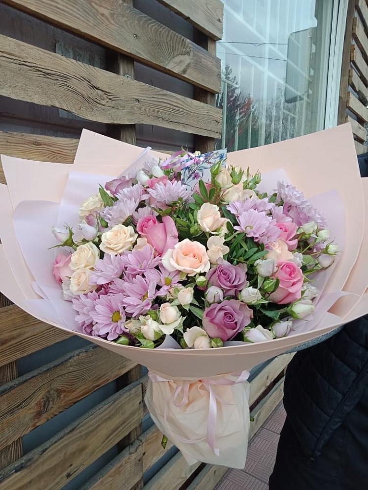 Букет цветов из: Розы и Хризантемы в Шерловой Горе