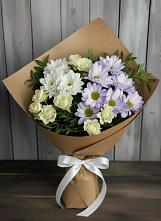 Букет цветов из:  Хризантемы и Розы в Шерловой Горе
