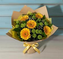 Букет цветов из:  Герберы и Хризантемы в Шерловой Горе