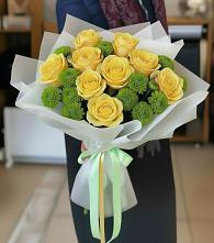 Букет цветов из:  Хризантемы и Розы в Шерловой Горе