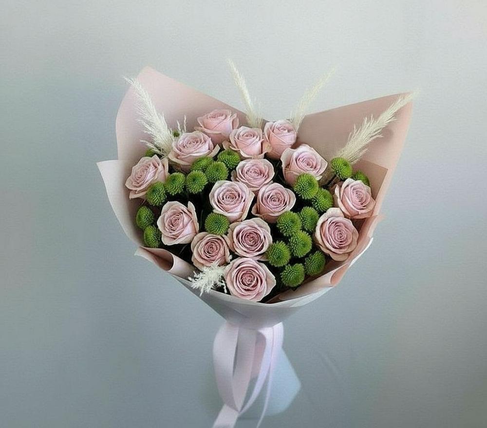 Букет цветов из: Розы и Хризантемы в Шерловой Горе