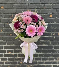 Букет цветов из:  Герберы и Хризантемы в Шерловой Горе