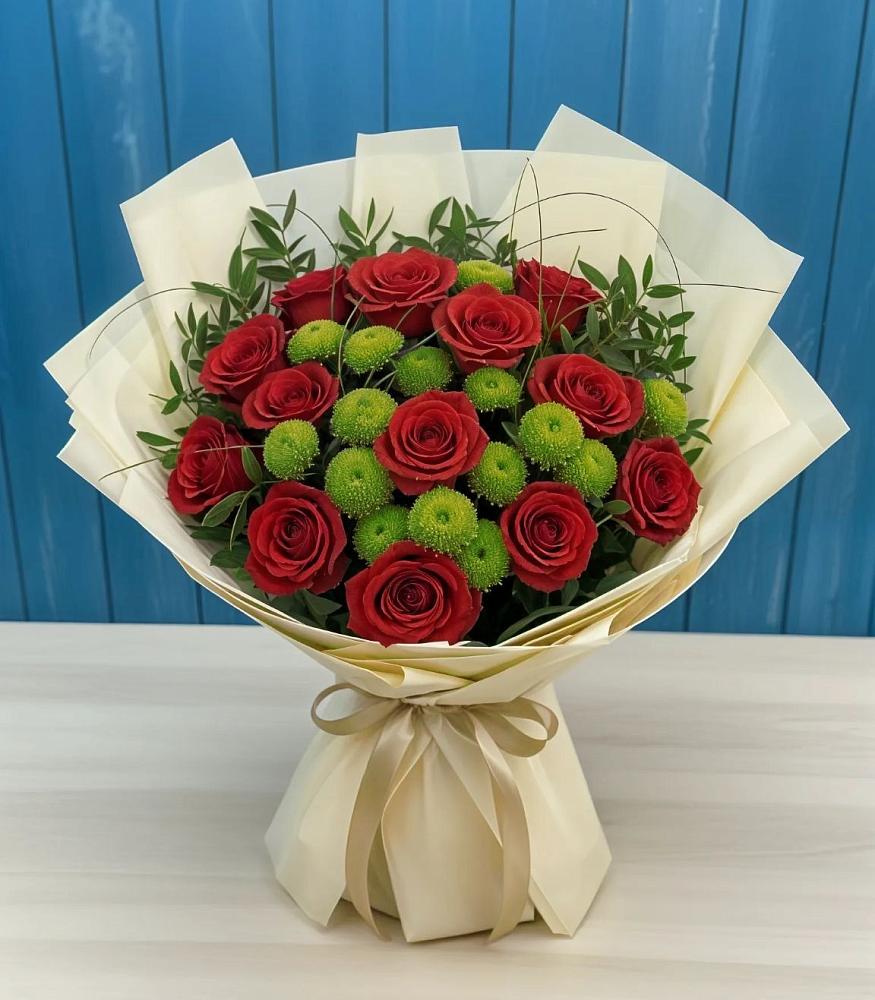 Букет цветов из: Розы и Хризантемы в Шерловой Горе