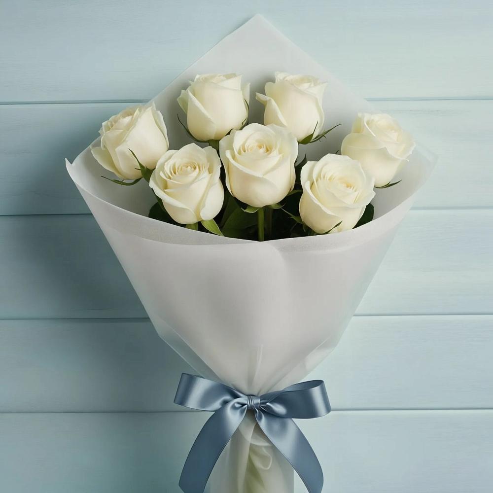 Букет 7 Белых роз Эдлесс Лав в Шерловой Горе