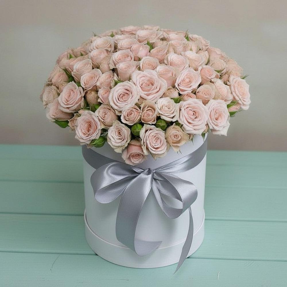 Цветочная композиция из Розы в шляпной коробке в Шерловой Горе